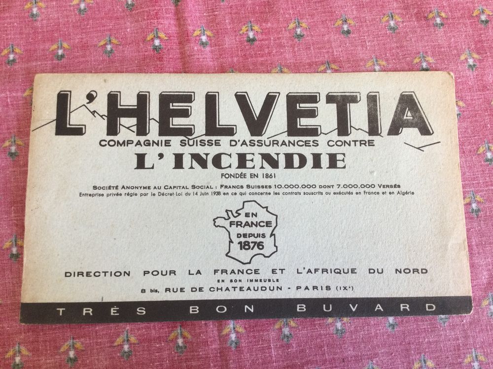Buvard L'HELVETIA ancienSaisissez le titre de votre objet. 