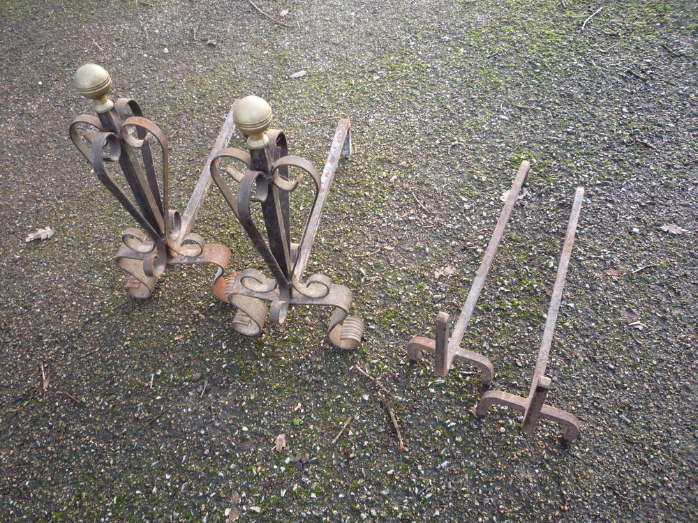 Chenet ancien fer forg&eacute; Bricolage