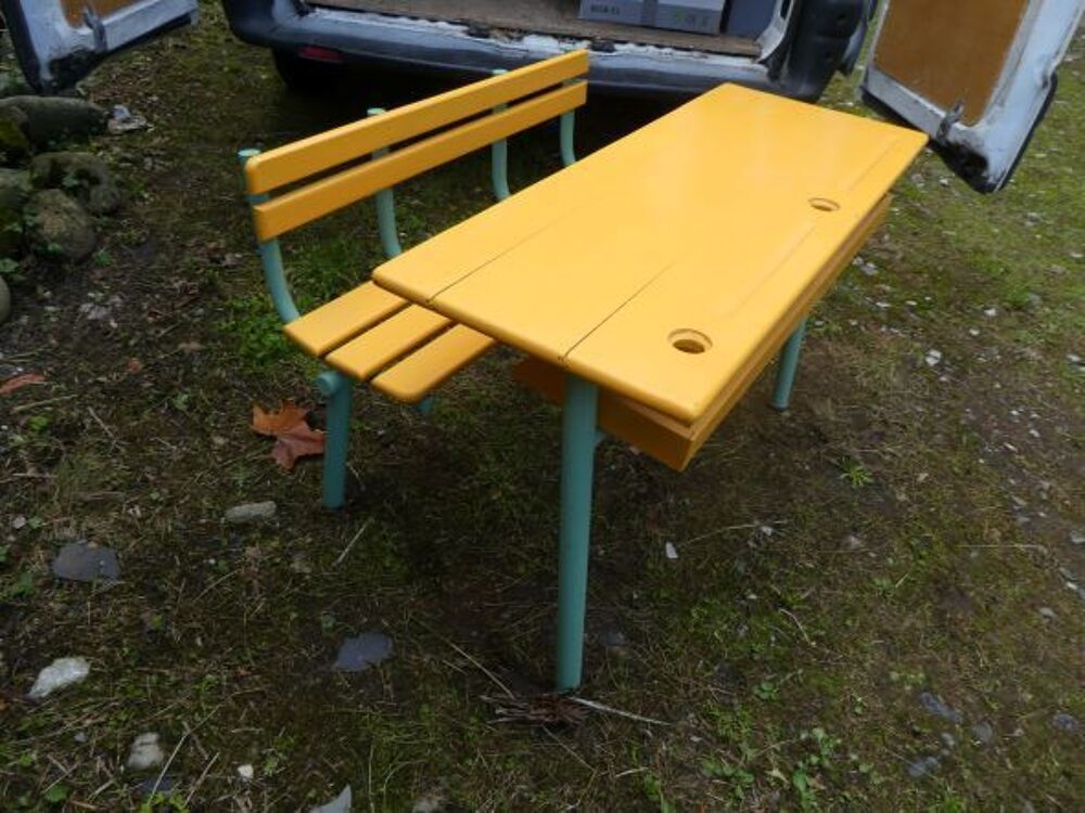 Table d'&eacute;cole double vintage Meubles