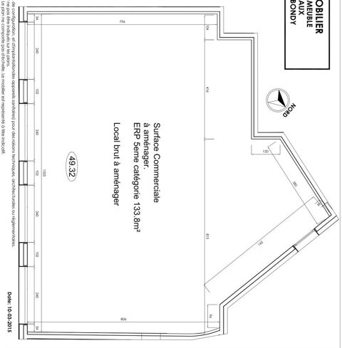 Murs commerciaux lou&eacute;s 133 M2 320000 93140 Bondy
