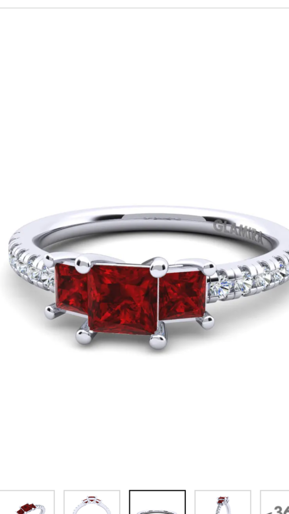 Bague argent rhodi&eacute; rubis AAA et diamants vvs AAAAA Bijoux et montres