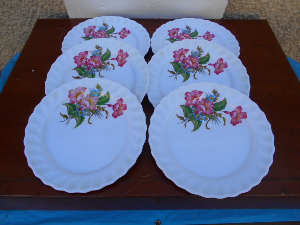 6 ASSIETTES dessert " Bouquet fleuri " Cuisine