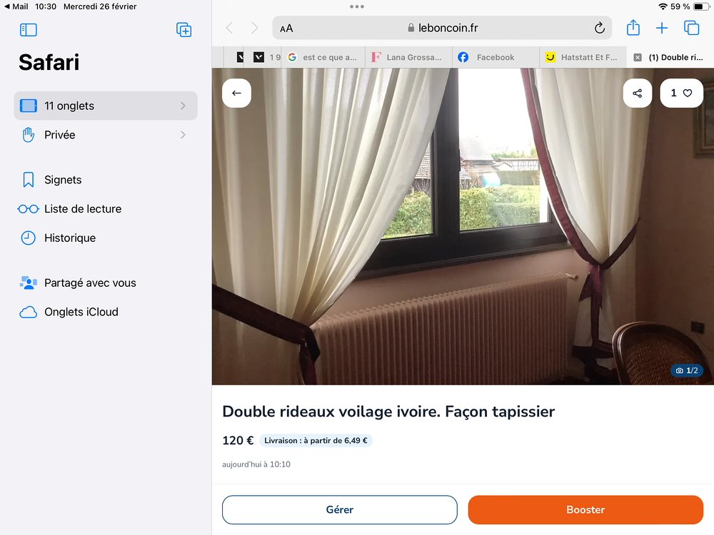 Rideaux en voilage avec jeux d'embrasses D�coration
