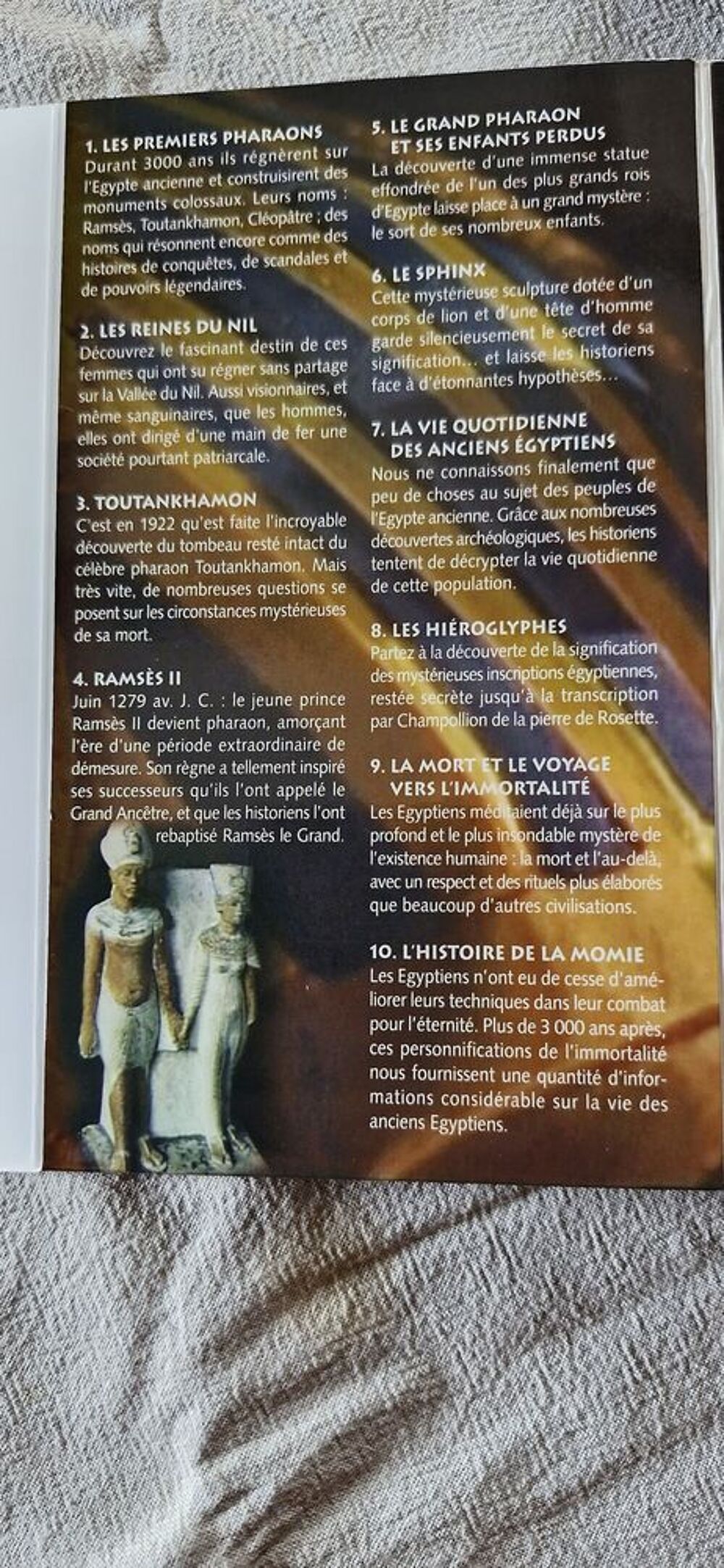 Bo&icirc;tier m&eacute;tal 10 DVD&nbsp;: L'&Eacute;gypte Des Grands Pharaons
Photos/Video/TV