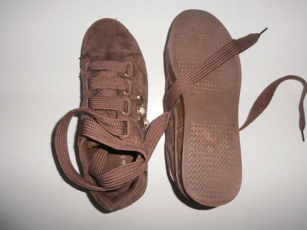 Bottines imitation &agrave; lacets, marron Chaussures