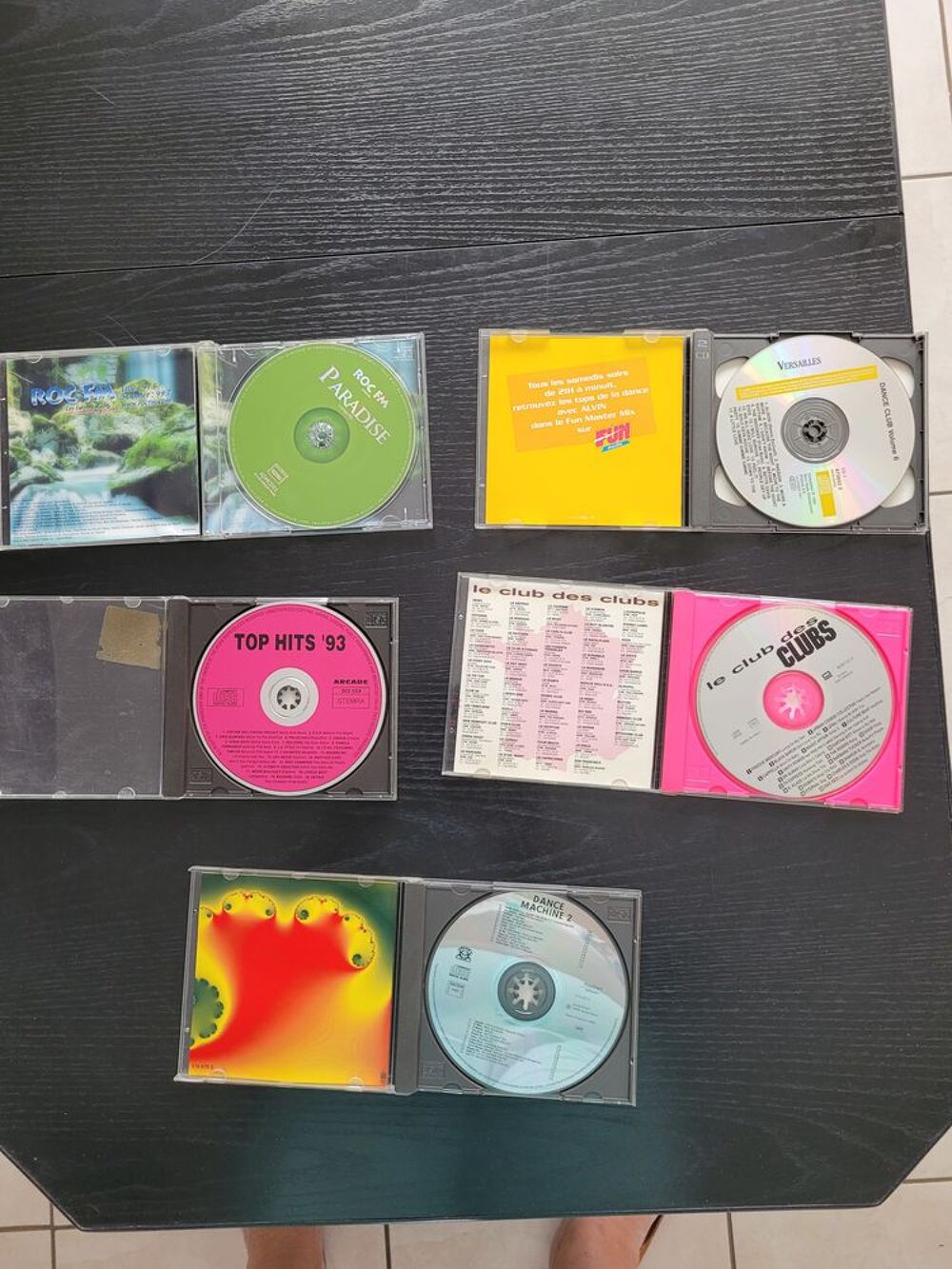 Lot de 5 CD Dance / Lounge / Hits Ann&eacute;es 90 ? Tr&egrave;s bon &eacute;tat CD et vinyles
