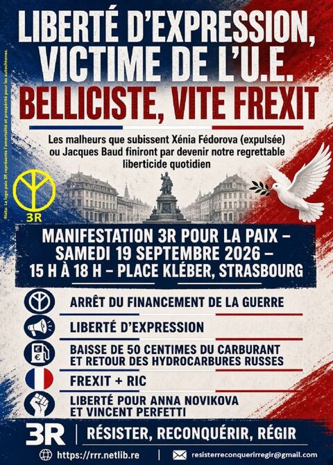 Manif : Liberté d'expression, victime de l'U.E. Belliciste