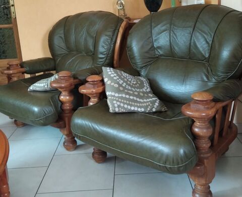 DON Canapé cuir et bois 3 places + 2 fauteuils 0 Metz (57)