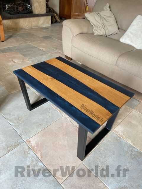 Table Basse rivière en chêne et résine 0 Chatou (78)