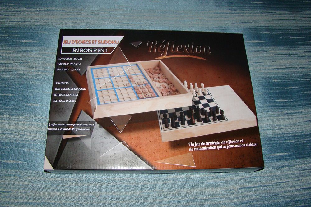 Jeu d'&eacute;checs et Sudoku en bois - Neuf
Jeux / jouets