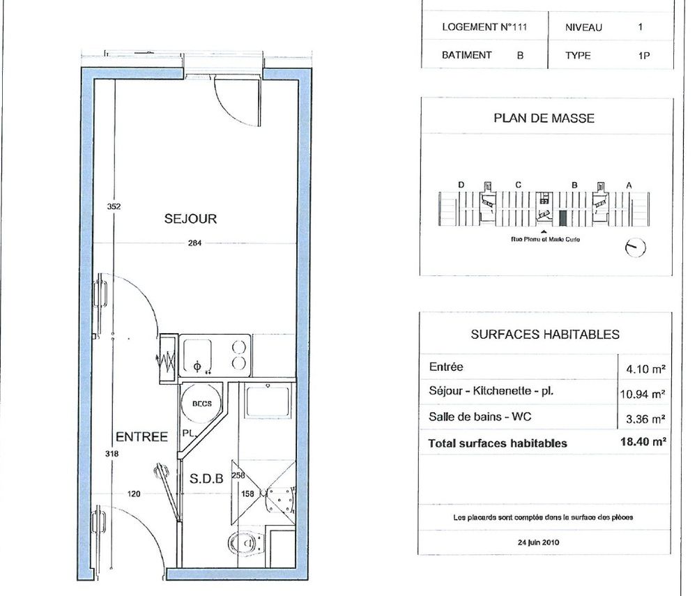 Vente Chambre chambre tudiante + parking en rsidence gre Asnires-sur-seine