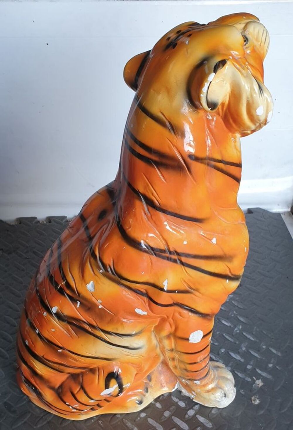 Statue tigre c&eacute;ramique Décoration