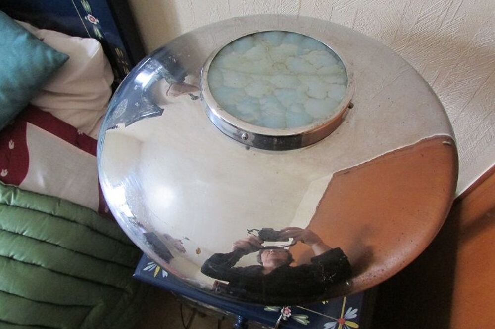 Lampe champignon Vintage chrom&eacute;e Décoration
