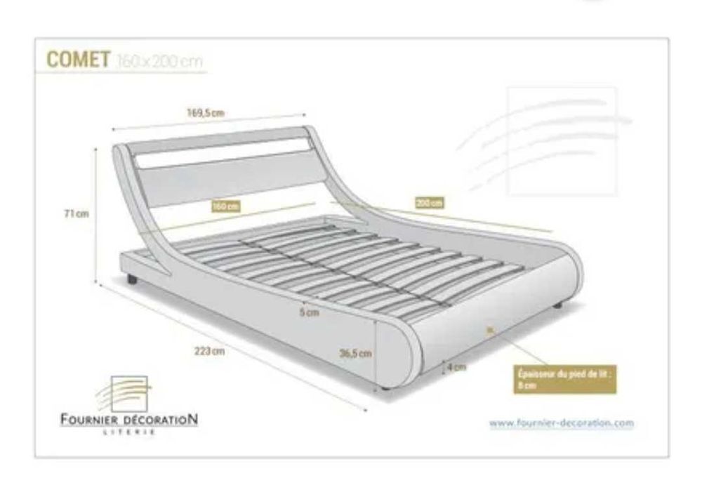 Ensemble lit King Size + Matelas Luxe M&eacute;moire de Formes Meubles