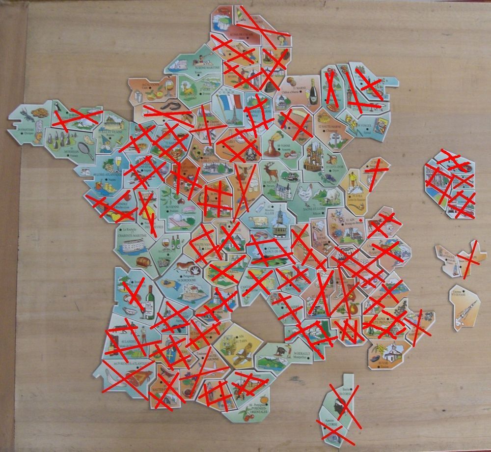 4 MAGNETS ANCIENS DEPARTEMENTS FRANCAIS LE GAULOIS parmi 32 