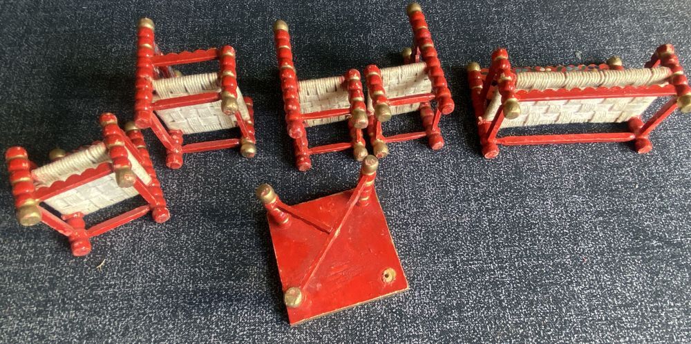 Meubles de poup&eacute;e Salon bois et coton tress&eacute; taille Lundby Jeux / jouets