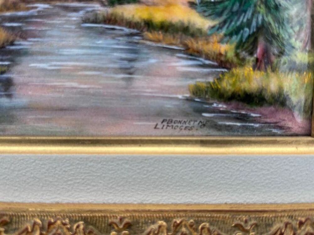  Tableau ancien en &eacute;maux Décoration