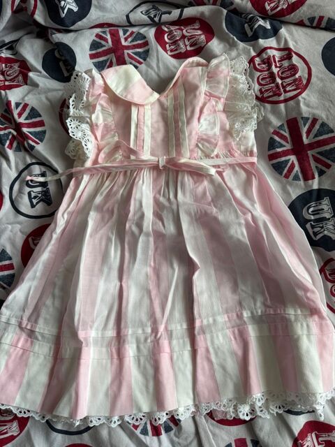 ? Robe bébé Baby Dior ? Rayures rose & blanc ? Dentelle Précy-sur-Oise (60)