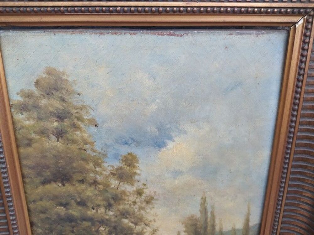 Tableau &Eacute;cole de Barbizon Paysage Lacustre sign&eacute; Furst Décoration