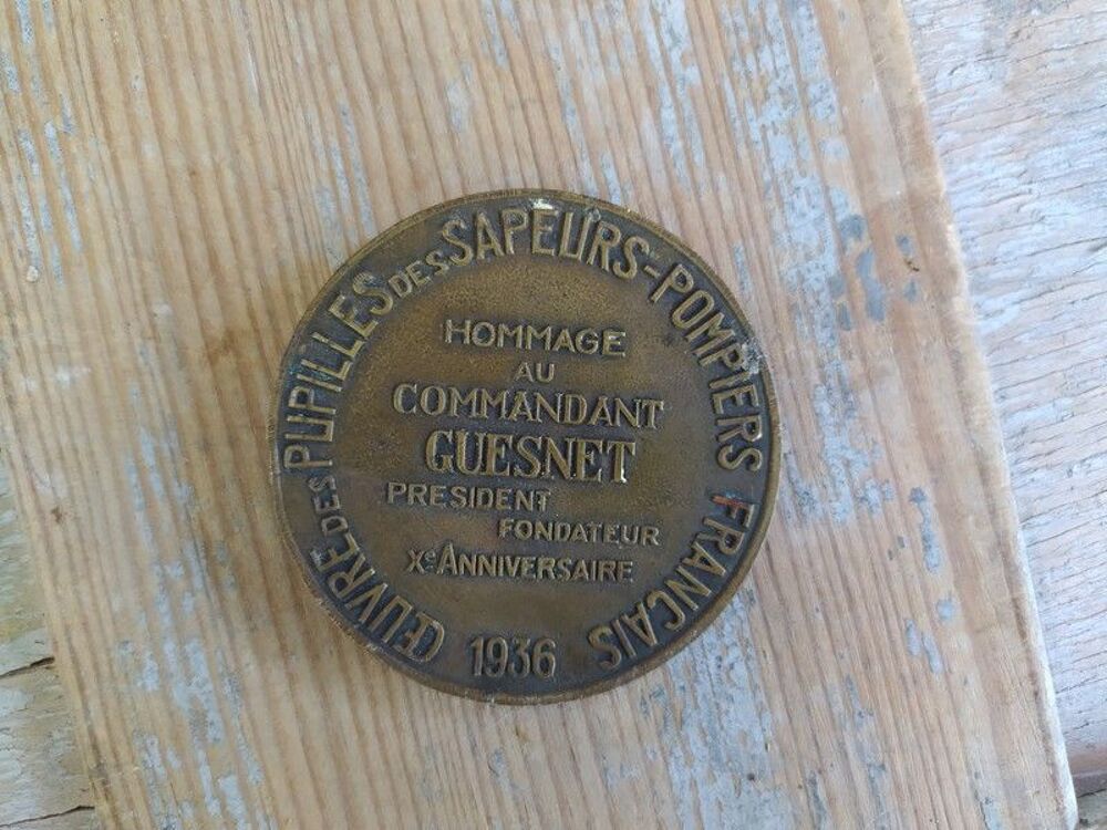M&eacute;daille de Bronze Sapeurs Pompiers Commandant Guesnet 1936 
