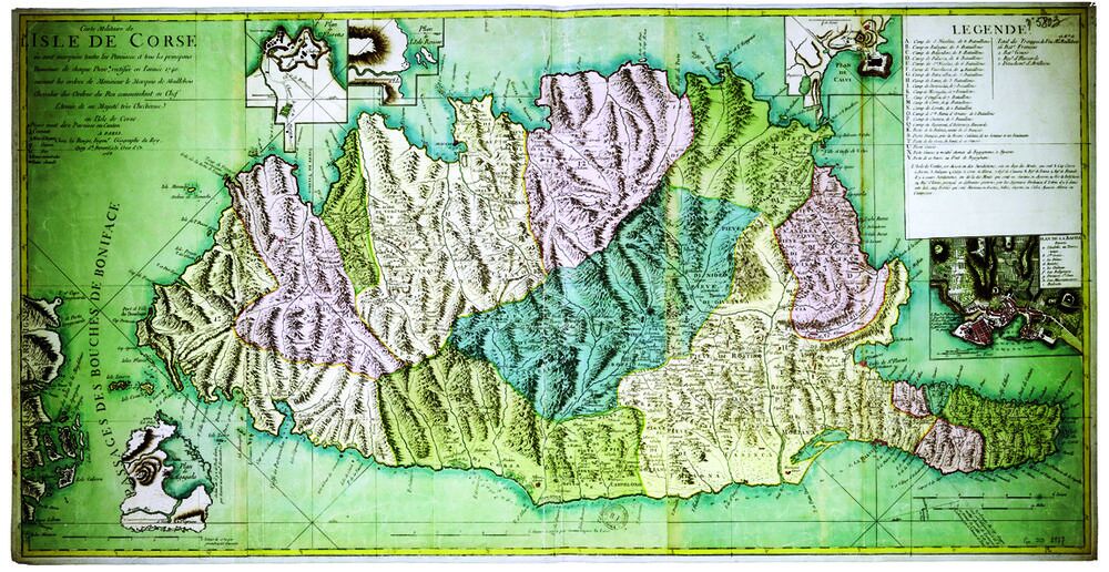 Reproduction de cartes anciennes de la Corse 