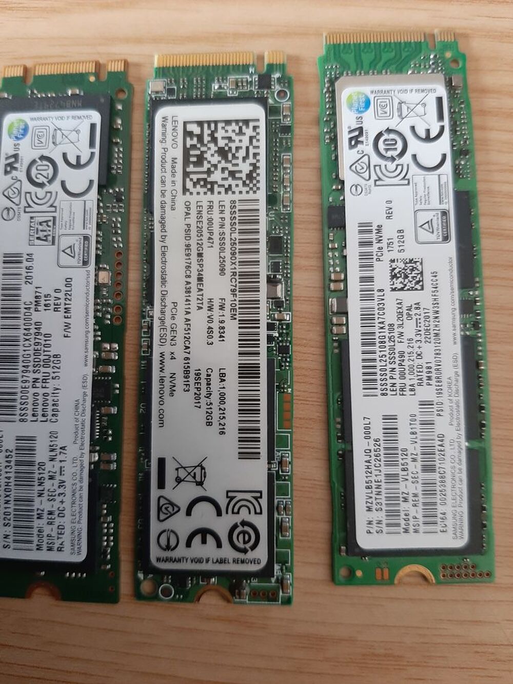 DISQUES DURS SSD NVME et M2 DE 512 GO LOT ET UNITE DIFFERENT Matériel informatique