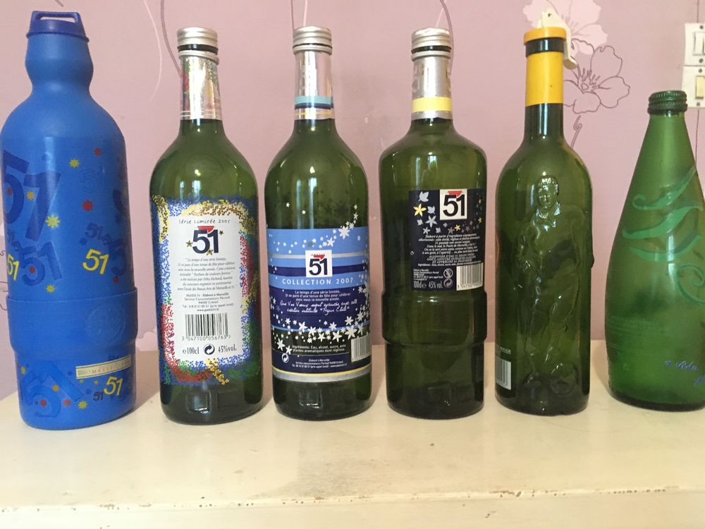 lot de 6 bouteilles vides collection 5 eur le tout SURPLACE 