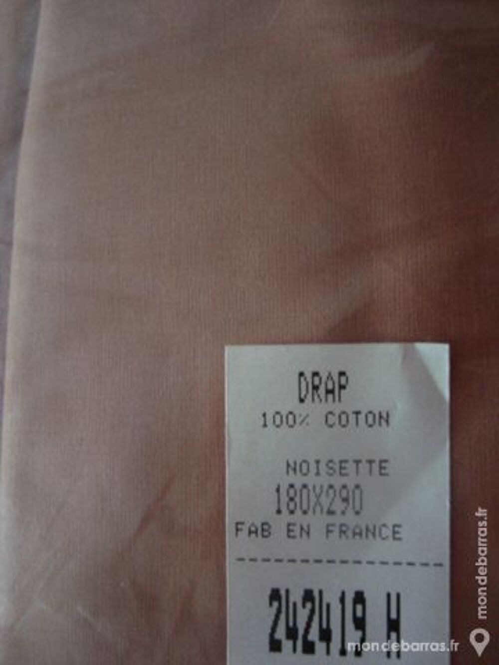 Drap plat "NOISETTE" dim;190x280 cm 1 personne Cuisine