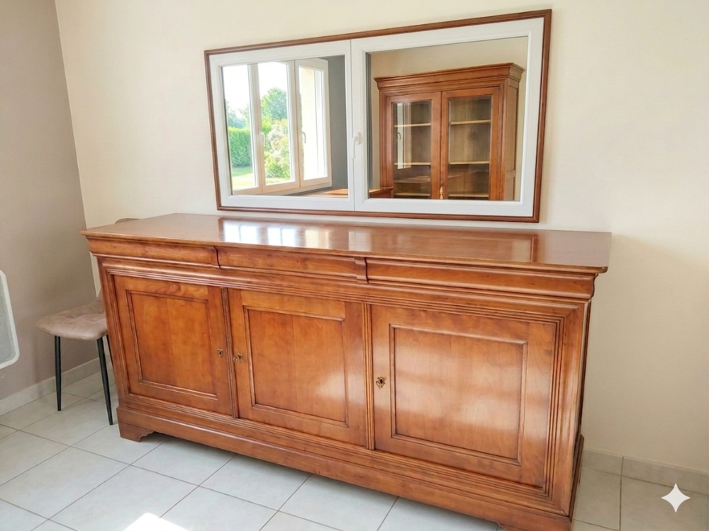 1table avec ses 2 rallonges + 6 chaises en merisier Meubles