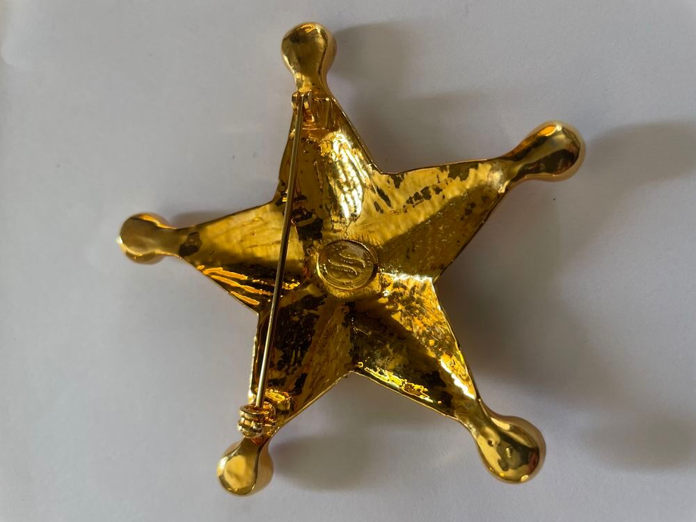 Broche dor&eacute; &eacute;toile strass Ines De La Fressange Bijoux et montres