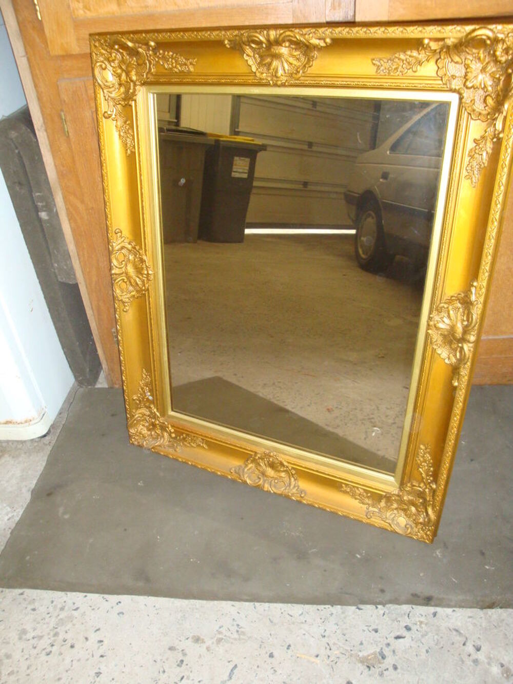 Ancien miroir glace bronze Décoration