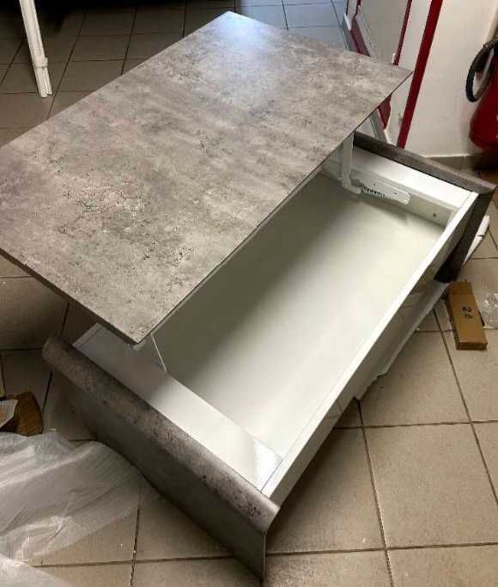 Table+basse+b&eacute;ton/blanc+Giulia+2 Meubles