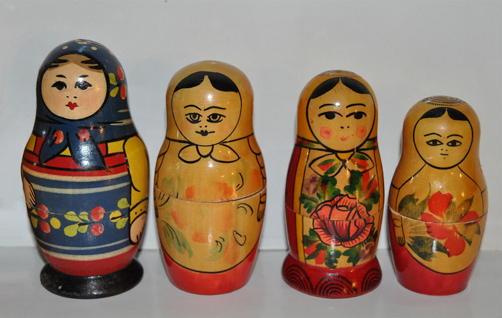 Poup&eacute;es russes matriochka lot de 4 Décoration