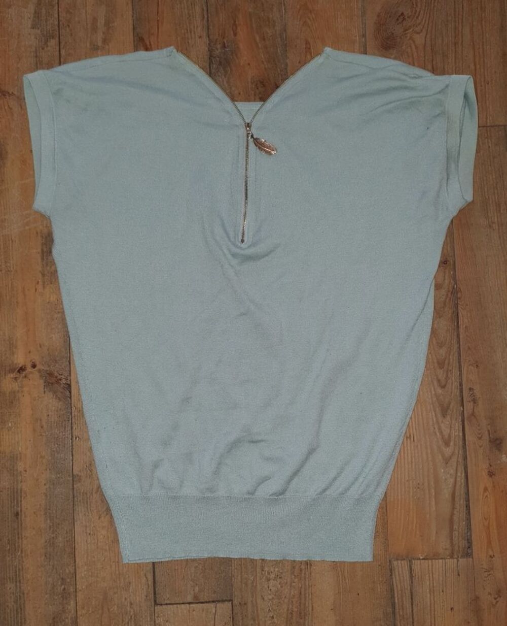 Pull manches courtes turquoise S Vêtements