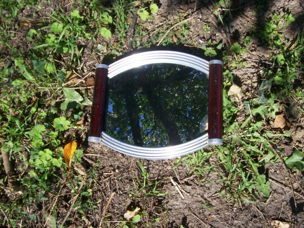 plateau /miroir, plateau bois sculpt&eacute;, voitures miniatures Décoration