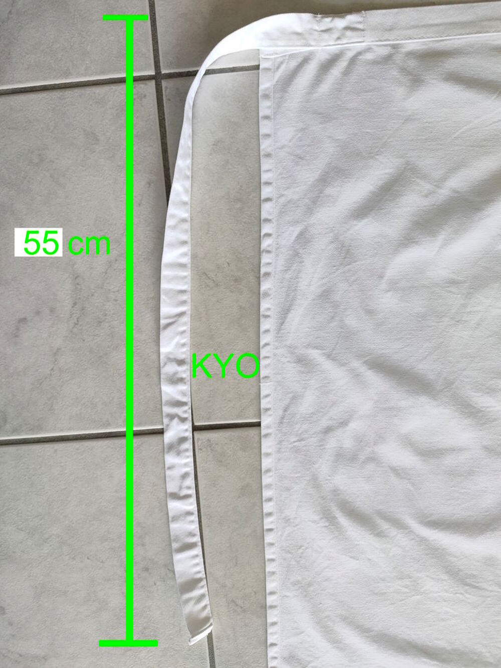 Tablier rectangulaire de cuisinier, p&acirc;tissier, blanc, coton Vêtements