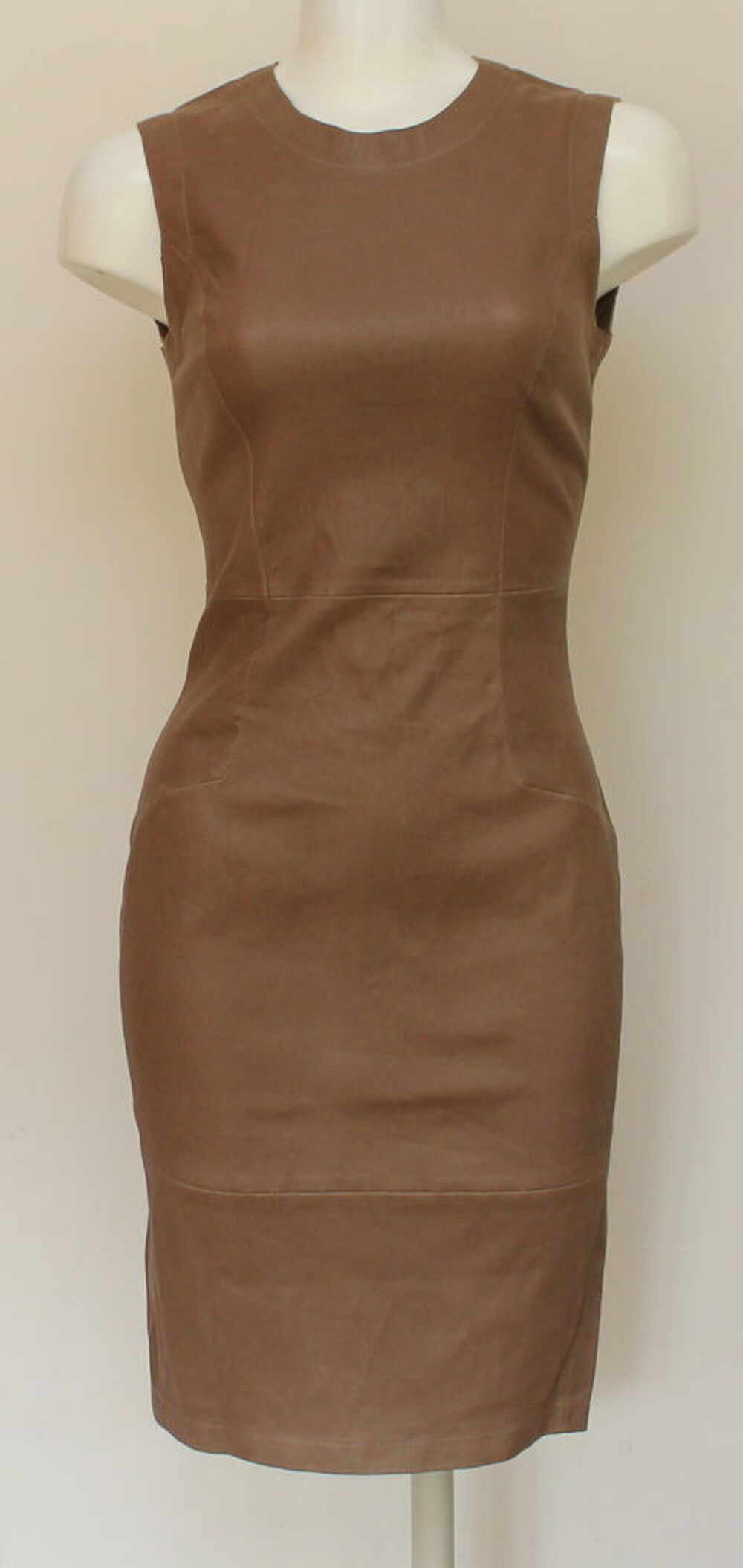 Robe cuir taupe VENT COUVERT T.36 Fr Vtements