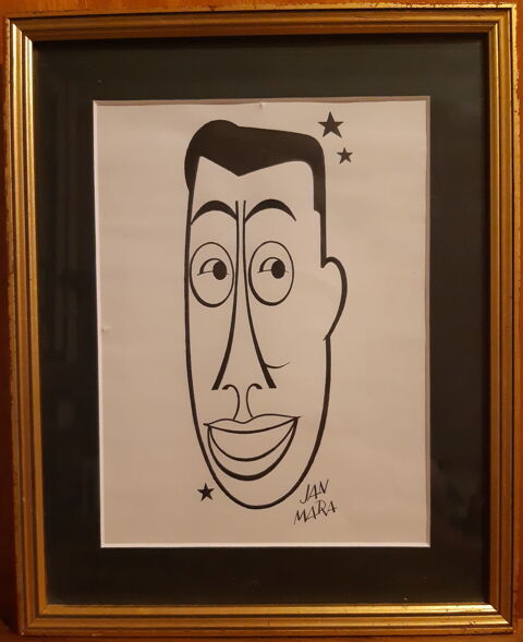 FERNANDEL par JAN MARA - dessin original encadr 400 Asnires-sur-Seine (92)