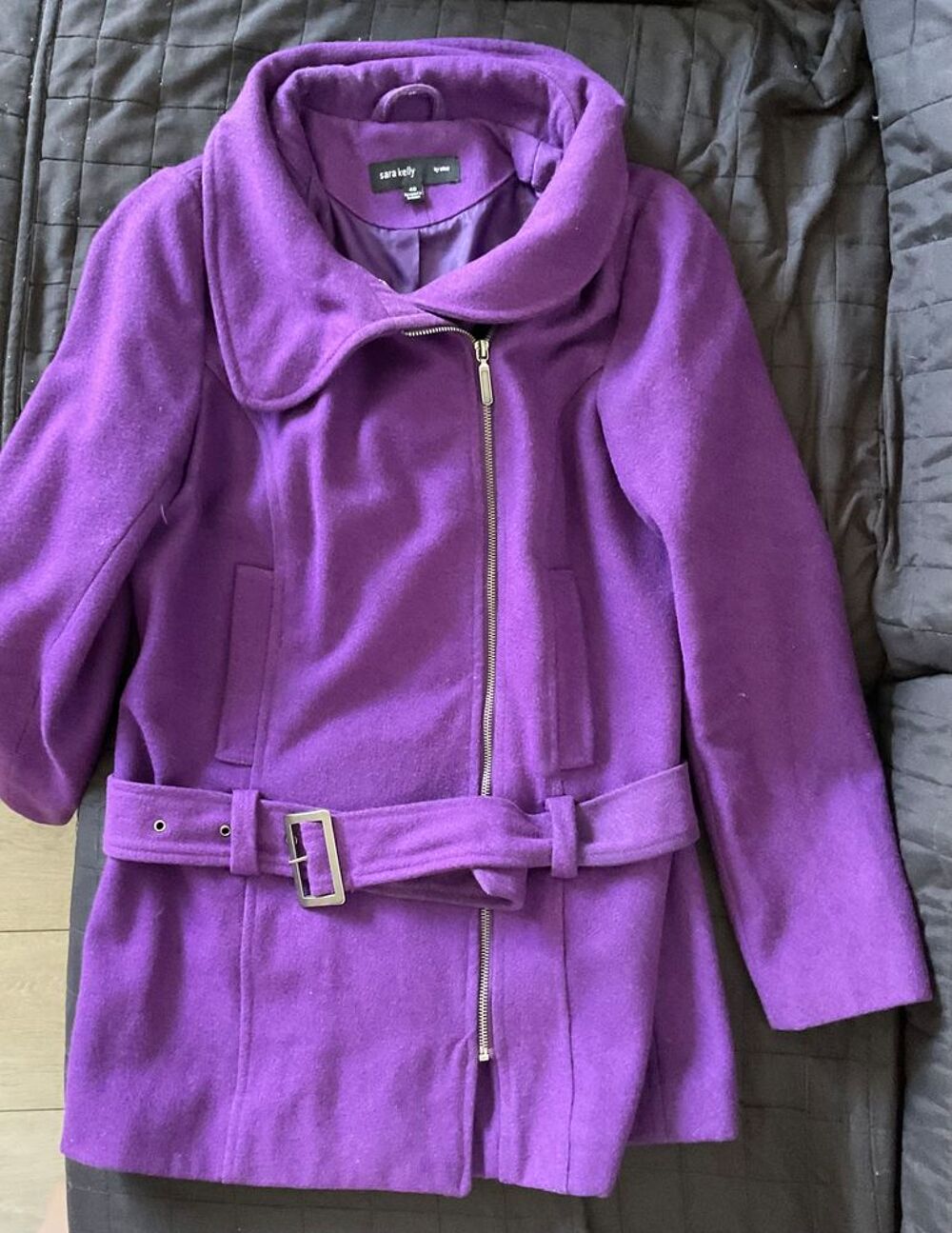 Manteau violet en laine pour femme Vtements