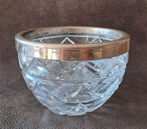 pot � biscuits vintage en verre cisel� motifs g�om�triques 20 Carnon Plage (34)