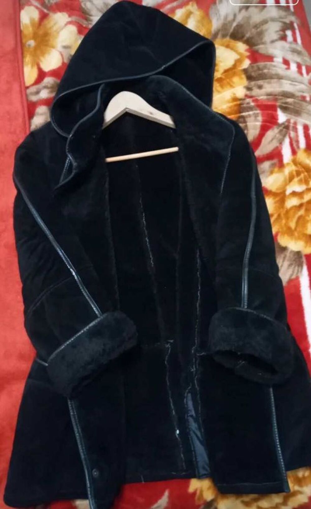 Veste 3/4 cuir velours Vêtements