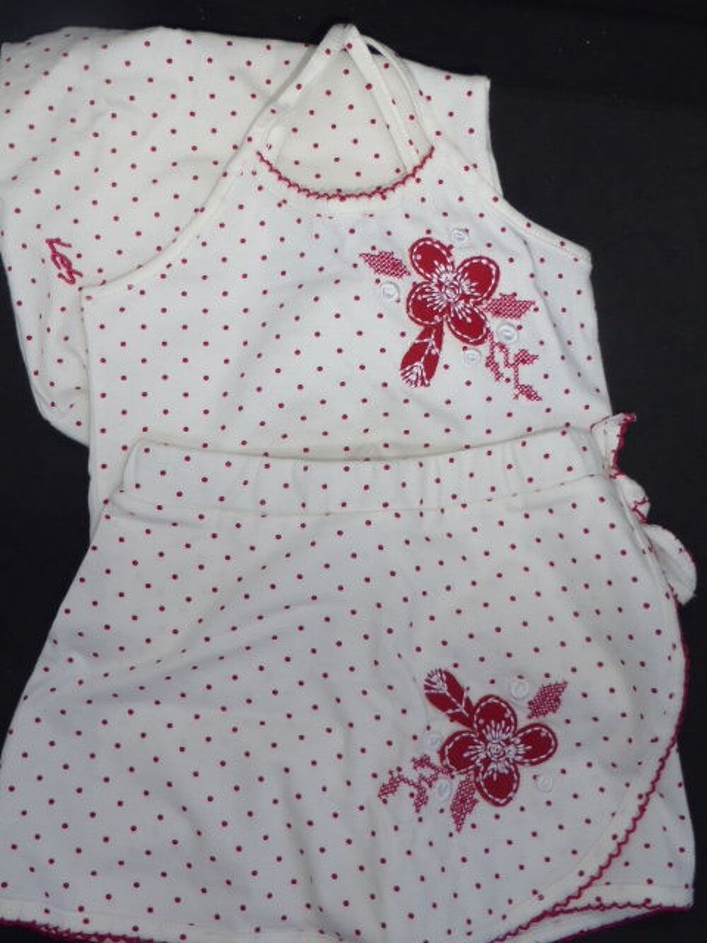 Les b&eacute;b&eacute;s de Floriane ensemble fille body et jupe short 3 mo Vêtements enfants
