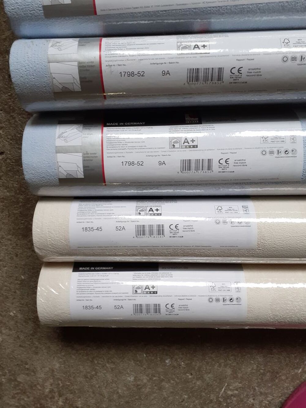 6 Rouleaux Papier Peint Bleu Décoration