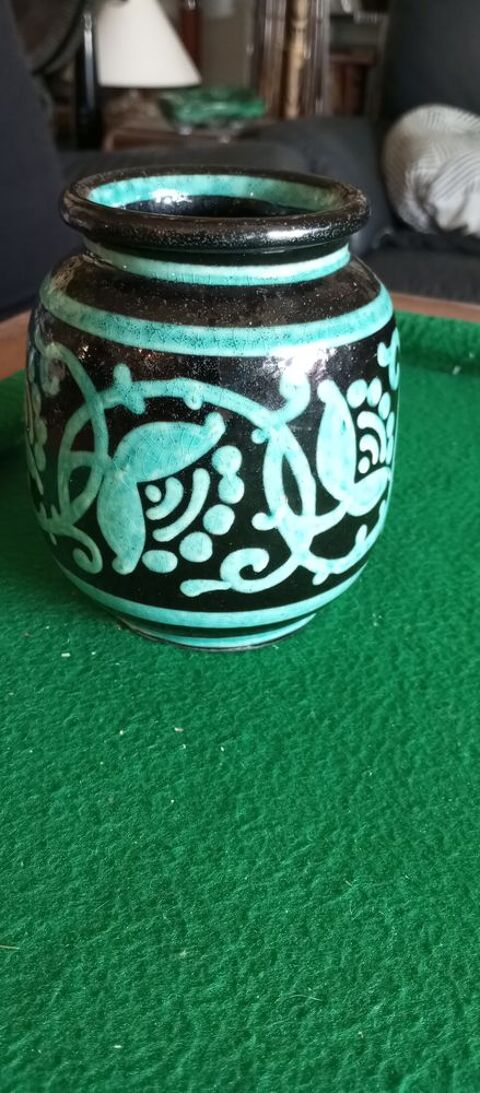 Tr�s rare vase boule sign� Paul Jacquet 189 Boulogne-sur-Mer (62)