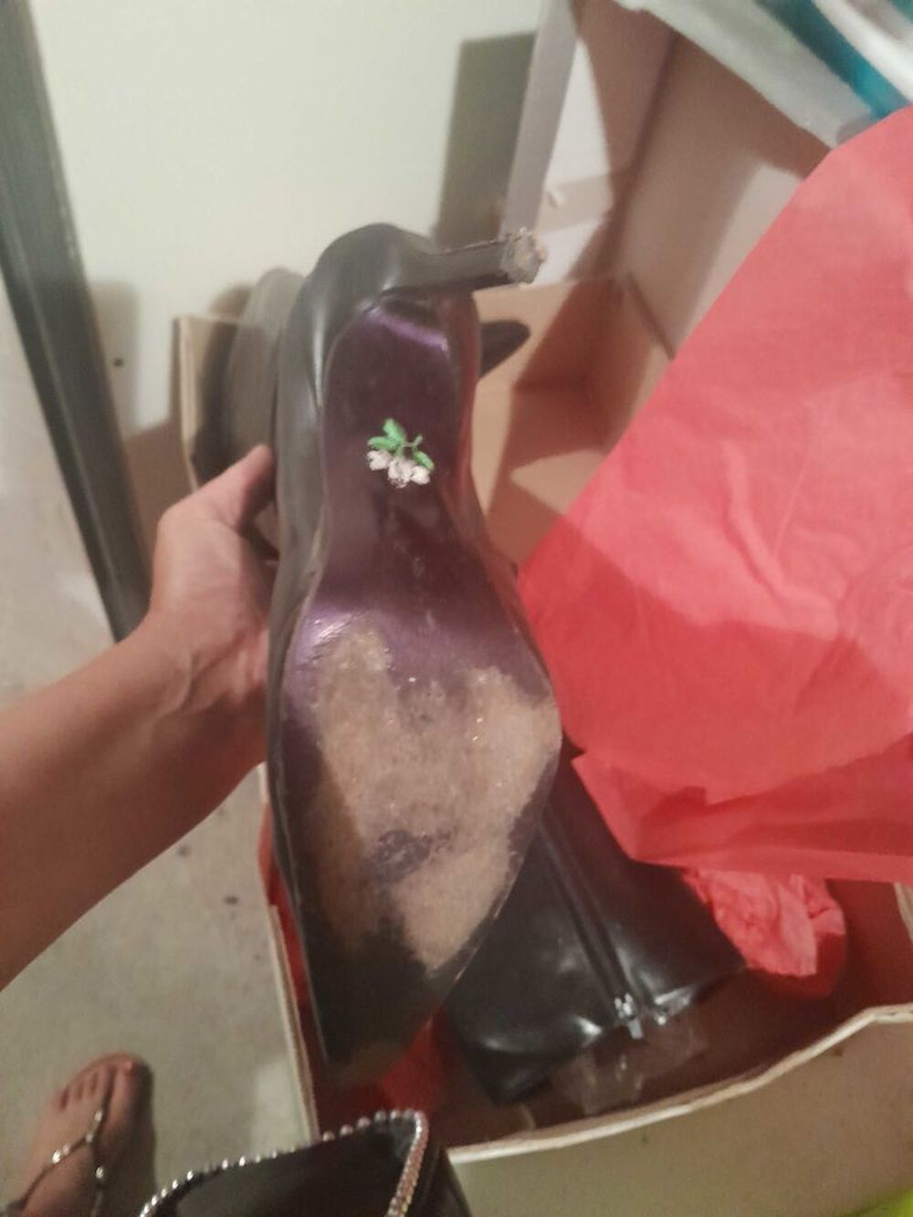 Botte femme haute &agrave; talon en cuir noir Free lance. Chaussures
