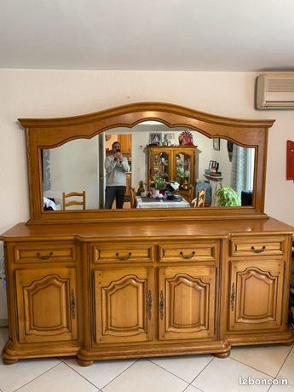 Meuble en chene dore + miroir Meubles