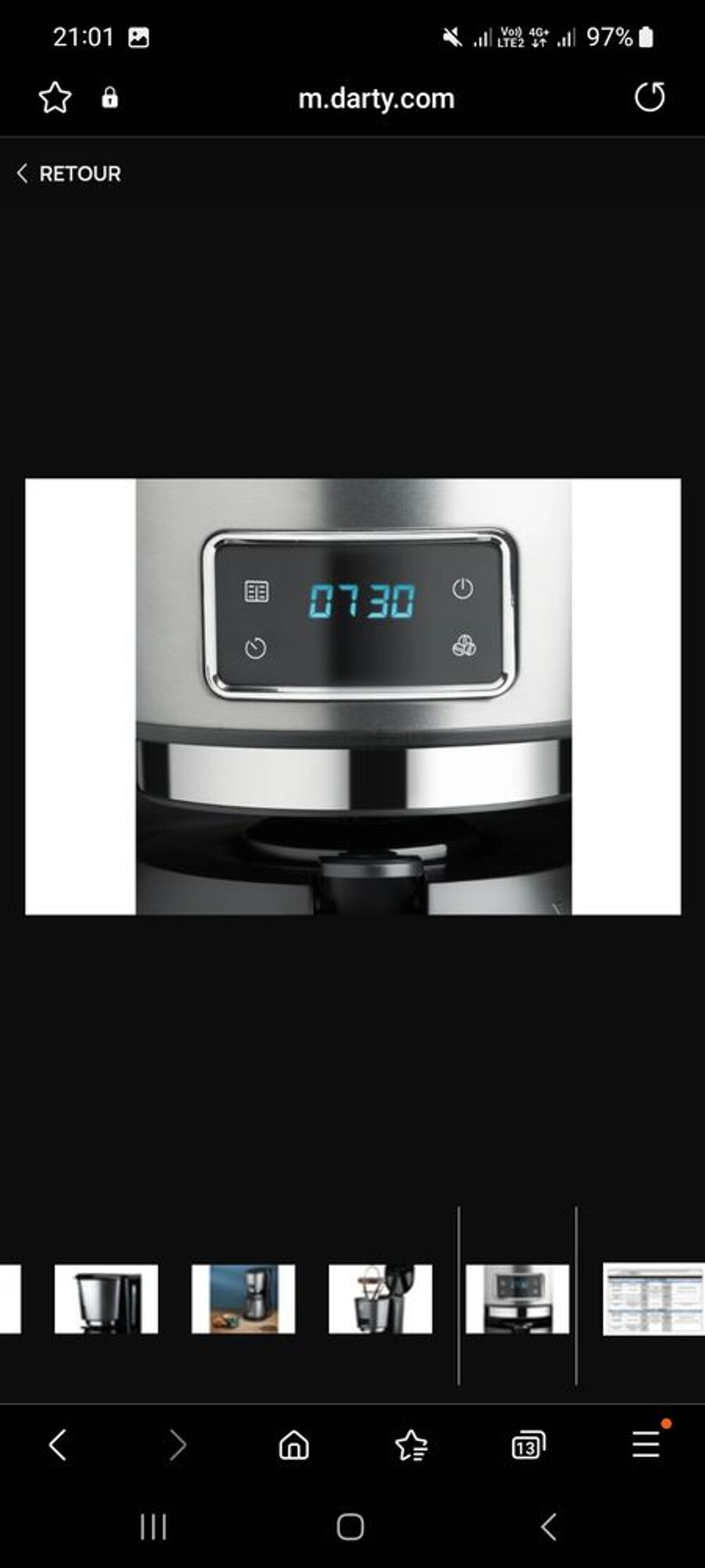 Cafeti&egrave;re Electrolux Programmable. Electroménager