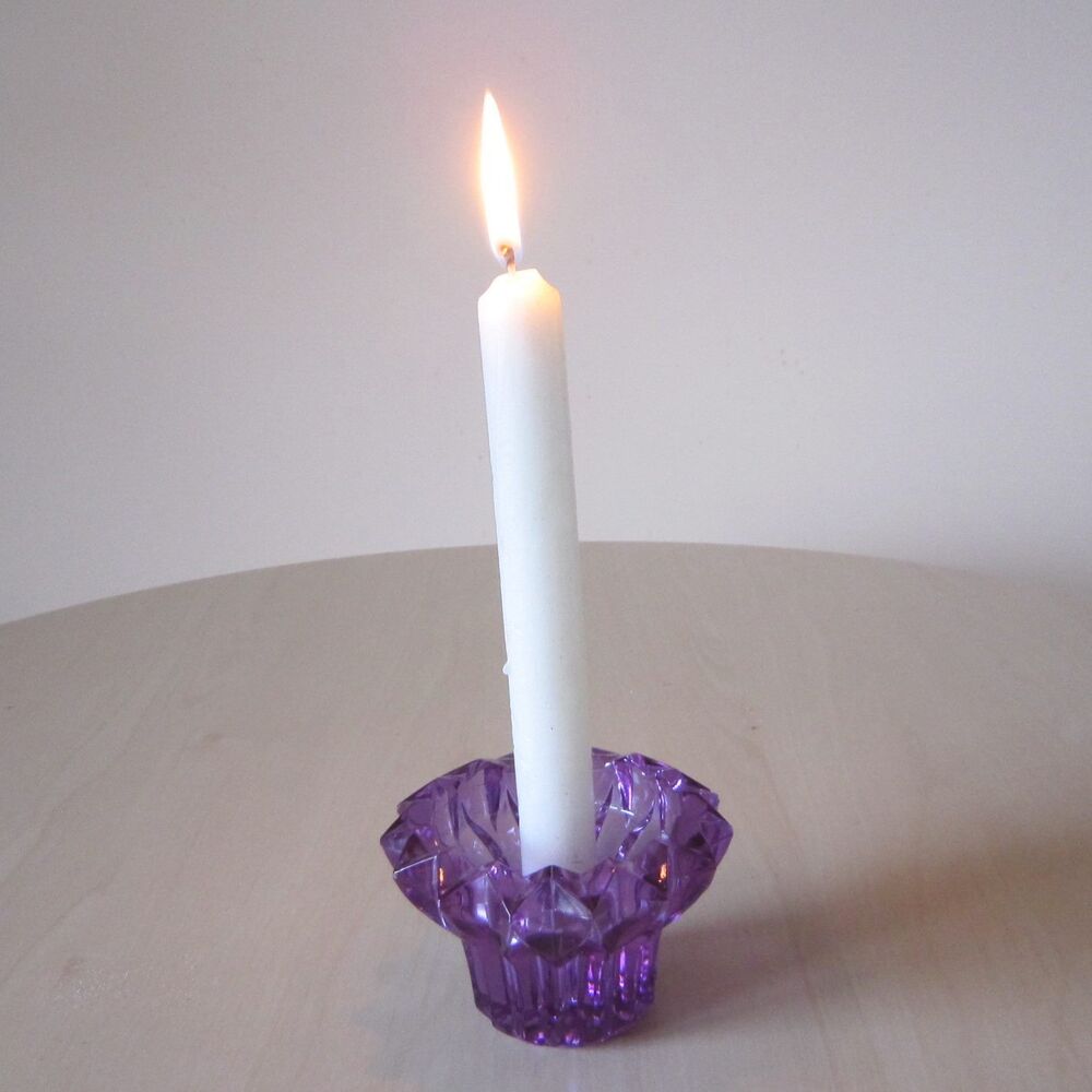 PORTE-BOUGIE EN VERRE TEINTE AVEC SA BOUGIE Décoration