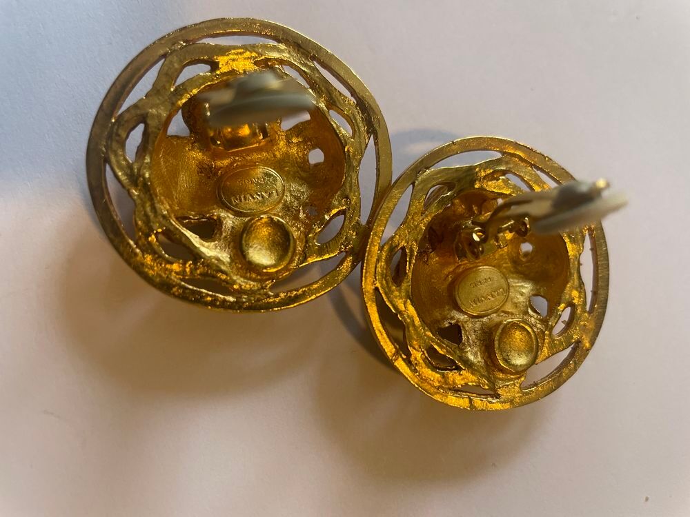 BO Boucles d'Oreilles Ronde dor&eacute;e arabesques LANVIN Bijoux et montres