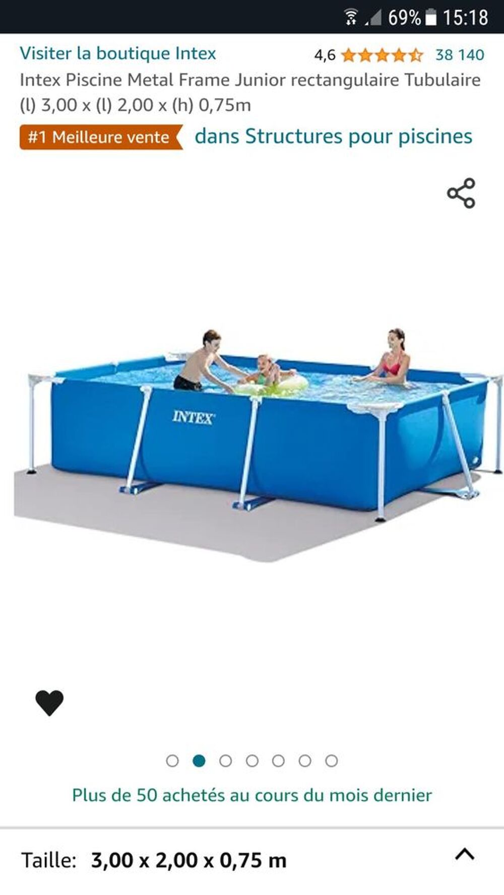 Piscine Intex rectangulaire hors sol neuve et ses attributs Jardin